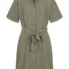 Pieces Damen NOOS Viskose Kleid Mit Knopfleiste Und Bindegürtel Deep Lichen Grün 1 Pieces Damen NOOS Viskose Kleid Mit Knopfleiste Und Bindegürtel Deep Lichen Grün -Diven Art Verkäufe 23030058