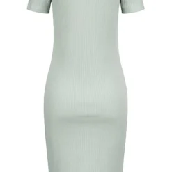 Aiki Damen Off-Shoulder Kleid Mit Knotendetail Vorn Und Strukturstoff Jade Grün -Diven Art Verkäufe 23030469 2