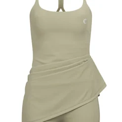 Aiki Damen 2in1 Jumpsuit Und Träger-Kleid Oliv Grün