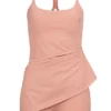 Aiki Damen 2in1 Jumpsuit Und Träger-Kleid Rosa
