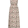 Cloud5ive Damen Viskose Maxi-Kleid Mit All Over Flower Print Weiss -Diven Art Verkäufe 23036647