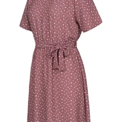 Cloud5ive Damen T-Shirt-Kleid M. Crepe Stoff Und Bindegürtel Herz Print Rot -Diven Art Verkäufe 23036685 1