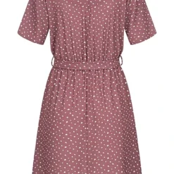 Cloud5ive Damen T-Shirt-Kleid M. Crepe Stoff Und Bindegürtel Herz Print Rot -Diven Art Verkäufe 23036685 2