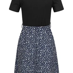 Cloud5ive Damen T-Shirt-Kleid 2-Tone Mit Punkt-Print Schwarz Blau 7 Cloud5ive Damen T-Shirt-Kleid 2-Tone Mit Punkt-Print Schwarz Blau -Diven Art Verkäufe 23036689 2