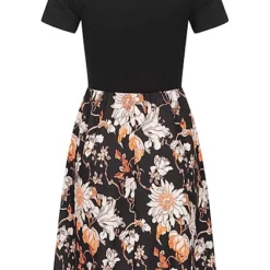 Cloud5ive Damen T-Shirt-Kleid 2-Tone Mit Blumenprint Schwarz Multicolor 7 Cloud5ive Damen T-Shirt-Kleid 2-Tone Mit Blumenprint Schwarz Multicolor -Diven Art Verkäufe 23036690 2