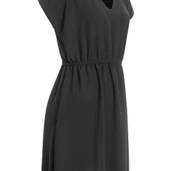 Cloud5ive Damen T-Shirt-Kleid Mit Taillenbund Und V-Neck Schwarz 6 Cloud5ive Damen T-Shirt-Kleid Mit Taillenbund Und V-Neck Schwarz -Diven Art Verkäufe 23036703 1