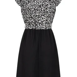 Cloud5ive Damen Kleid Mit Bindegürtel U. Flügelärmel Black -Diven Art Verkäufe 23036804 2