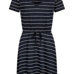 ONLY Damen NOOS Mini-Kleid Mit Bindedetail Und V-Neck Gestreift Navy Blau Weiss