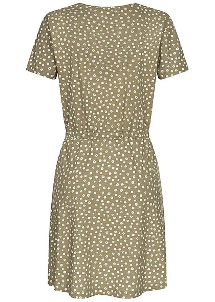 ONLY Damen NOOS Mini-Kleid Mit Bindedetail Und V-Neck Blumen-Print Mermaid Grün 5 ONLY Damen NOOS Mini-Kleid Mit Bindedetail Und V-Neck Blumen-Print Mermaid Grün – Bild 3