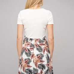 Cloud5ive Damen T-Shirt-Kleid 2-Tone Mit Palmenprint Weiss 6 Cloud5ive Damen T-Shirt-Kleid 2-Tone Mit Palmenprint Weiss -Diven Art Verkäufe 23056008 1