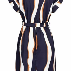 Cloud5ive Damen T-Shirt-Kleid Mit V-Neck Und Bindegürtel Wellen AOP Navy-weiss 7 Cloud5ive Damen T-Shirt-Kleid Mit V-Neck Und Bindegürtel Wellen AOP Navy-weiss -Diven Art Verkäufe 23056039 2