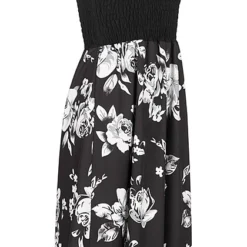 Cloud5ive Damen Bandeau Kleid AOP Blumen Print Schwarz -Diven Art Verkäufe 23056054 1