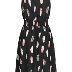 Cloud5ive Damen Viskose Vokuhila Wickel Kleid Mit Feder Print AOP Schwarz 7 Cloud5ive Damen Viskose Vokuhila Wickel Kleid Mit Feder Print AOP Schwarz -Diven Art Verkäufe 23056058 2