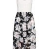 Cloud5ive Damen Vokuhila Kleid Mit Spitze Und Wickeloptik Flowerprint Schwarz -Diven Art Verkäufe 23066072