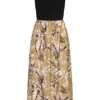 Cloud5ive Damen Maxi-Kleid 2-Tone Mit Palmen Print Schwarz Camel 2 Cloud5ive Damen Maxi-Kleid 2-Tone Mit Palmen Print Schwarz Camel -Diven Art Verkäufe 23066109