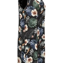 Cloud5ive Damen A-Linie Kleid Mit Häkeleinsatz Hinten AOP Tropical Schwarz -Diven Art Verkäufe 23076029 1