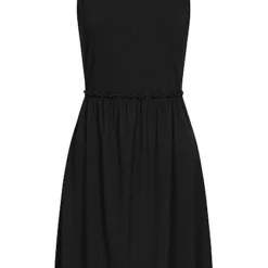 Cloud5ive Damen Ripped Tank Top Kleid Mit Rüschensaum Schwarz