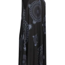 Victoria & Violet Damen Viskose Kleid Mit Kreis Print Schwarz Grau -Diven Art Verkäufe 23080019 1