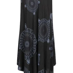 Victoria & Violet Damen Viskose Kleid Mit Kreis Print Schwarz Grau -Diven Art Verkäufe 23080019 2